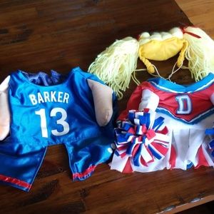 Dogs Halloween costumes (boy basketball and girls)
